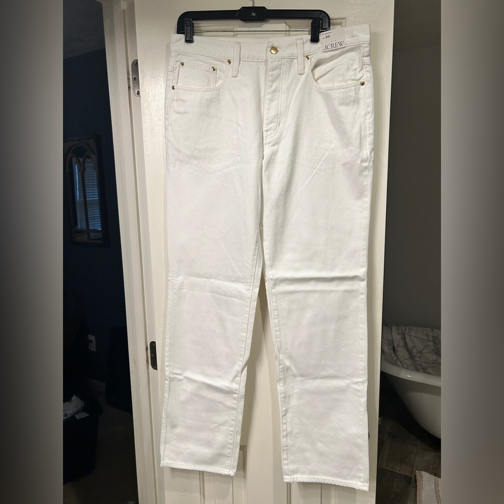 J.Crew 1984 Rigid Tall Slouchy Jeans
WMNS 30T White Denim High Rise
Button Fly - Picture 4 of 13